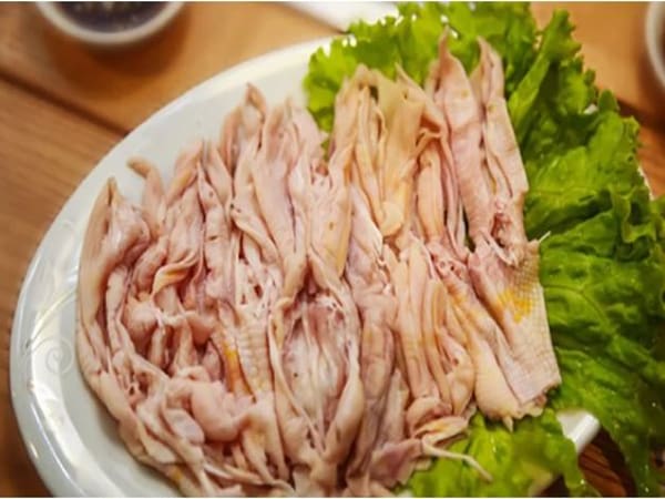 Xơ chế nguyên liệu làm chân vịt rút xương xào chua ngọt