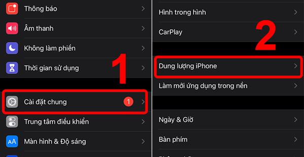 Kiểm tra dung lượng trên iPhone