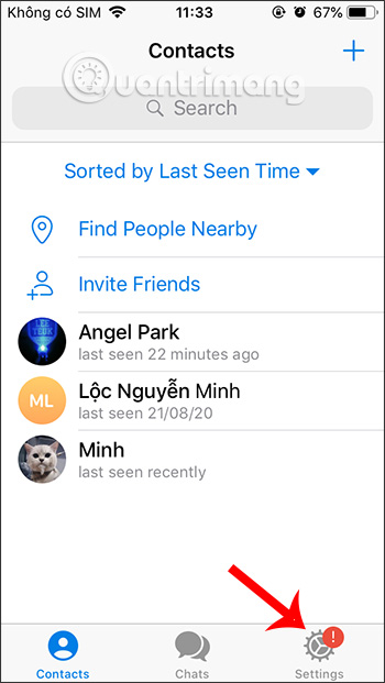 Truy cập Cài đặt Telegram