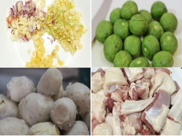 Chuẩn bị nguyên liệu cho món vịt om sấu